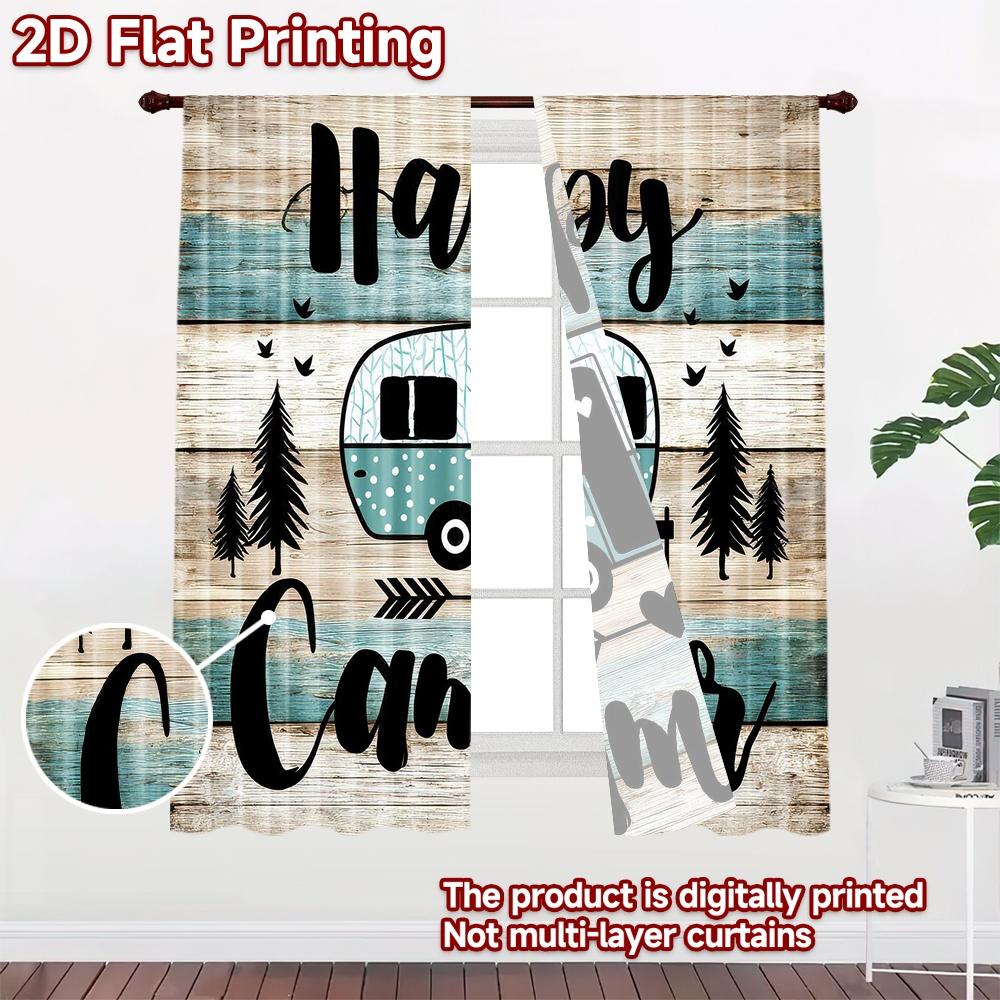 2D flache Fotografie Kulisse Fotografie Kulisse Camping Freude Wohnwagen 100% Polyester Party Dekorationen Verwendung für Geeignet