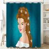 Unframed Elegant Floral Shower Curtain Vintage Botanical Pattern Waterproof Bathroom Decor Farmhouse Style Modern Home Textile A