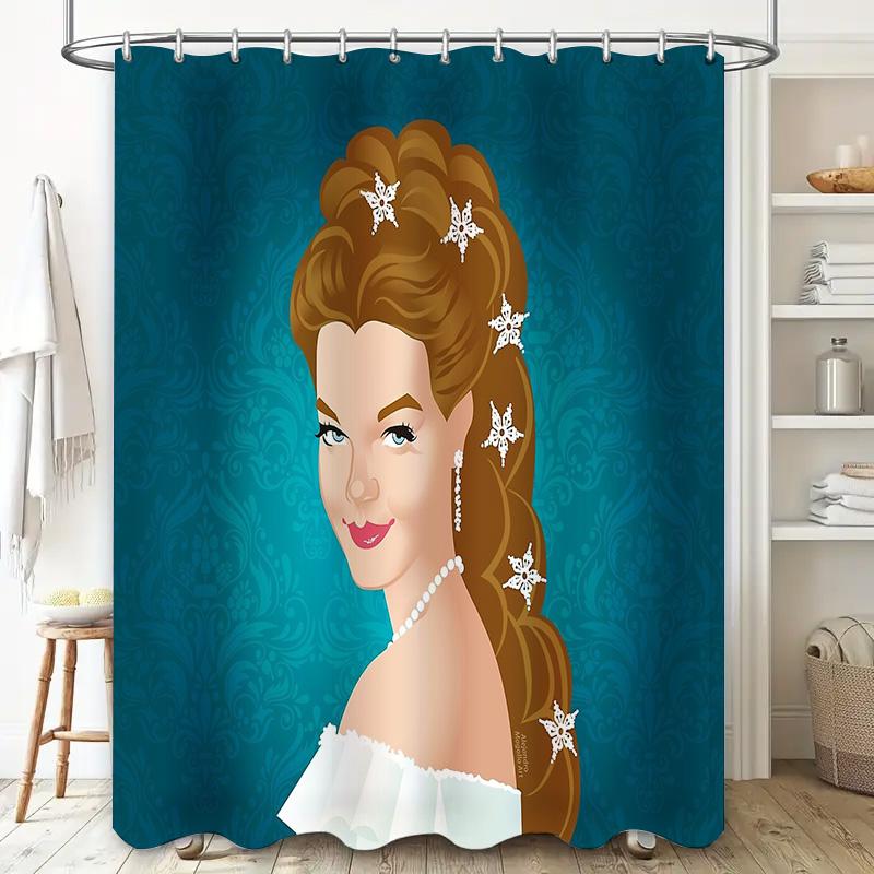 Unframed Elegant Floral Shower Curtain Vintage Botanical Pattern Waterproof Bathroom Decor Farmhouse Style Modern Home Textile A