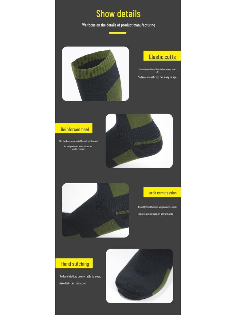 Mid-Calf Waterproof Outdoor Socks for Skiing, Cycling, Camping, and Sports - Breathable and Warm