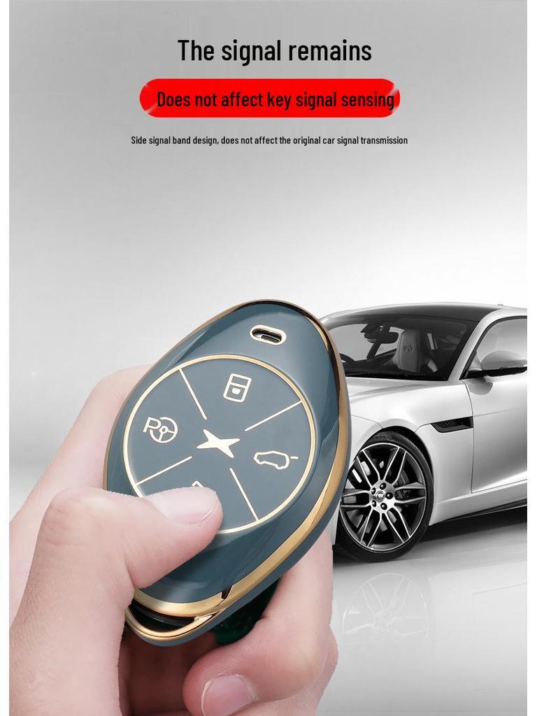 Luxury Key Case for 2021 Xpeng Motors G3/P7 - Unisex Full Cover with Buckle