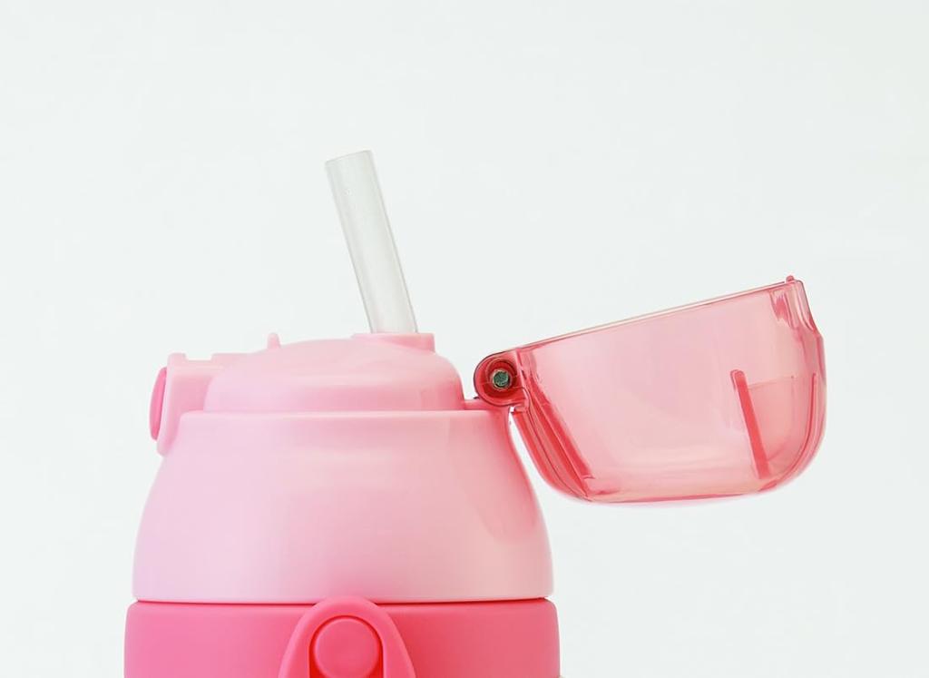 Skater Stainless Steel Water with 3D Hello Kitty Snack Children's Bottle, 380ml, Straw, Design, Time, SSPV4, Sanrio-A