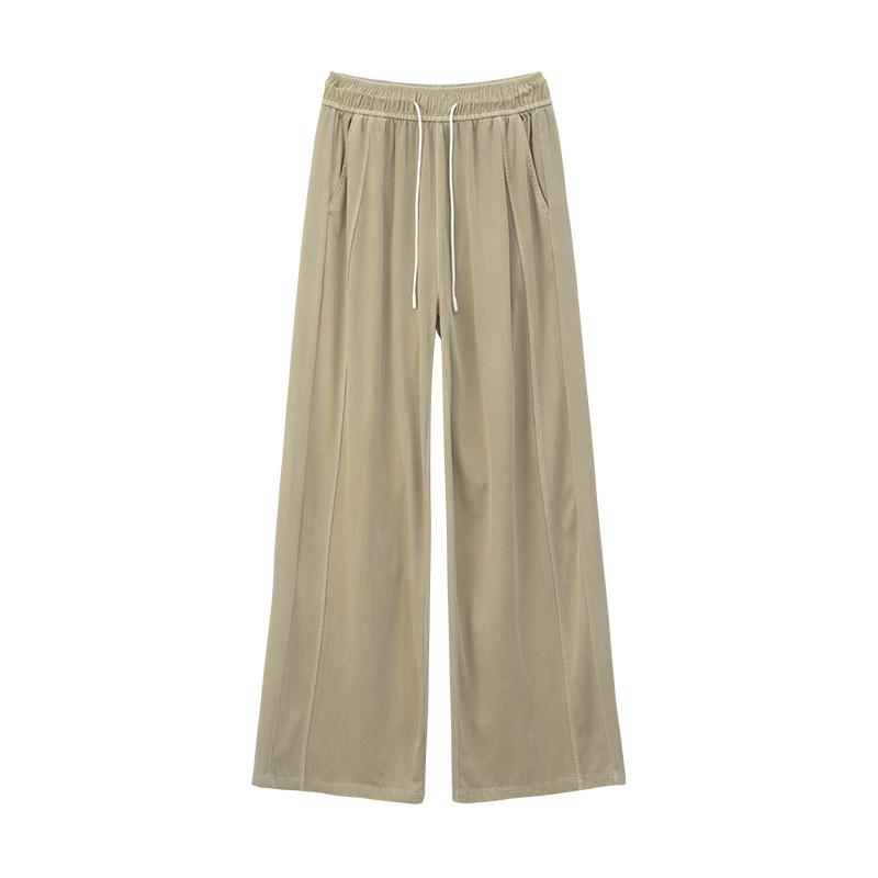 Wide-leg jeans women's summer thin new high-waisted thin straight loose drape Tencel floor-mopping pants