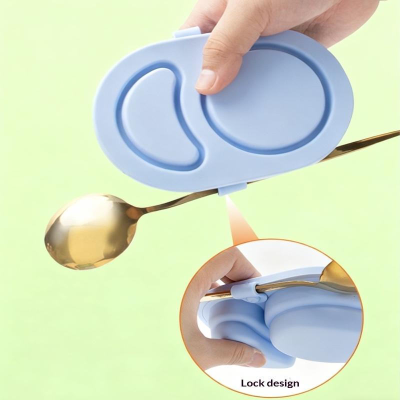 Contenitori per Snack in Silicone con Coperchi Pieghevoli Riutilizzabili Scatole per Snack Contenitori a Doppio Scomparto Ciotole per Condimenti Gadget da Cucina