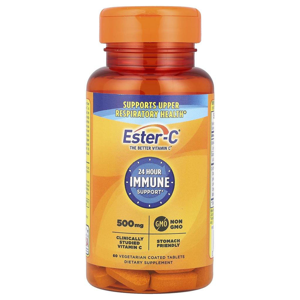 24 Hour Immune Support, 1,000Mg, Veggie Coated Tablets, 60 Tablets (500Mg per Tablet)