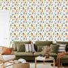 Animals wallpaper white, light gray and lime 50x1000