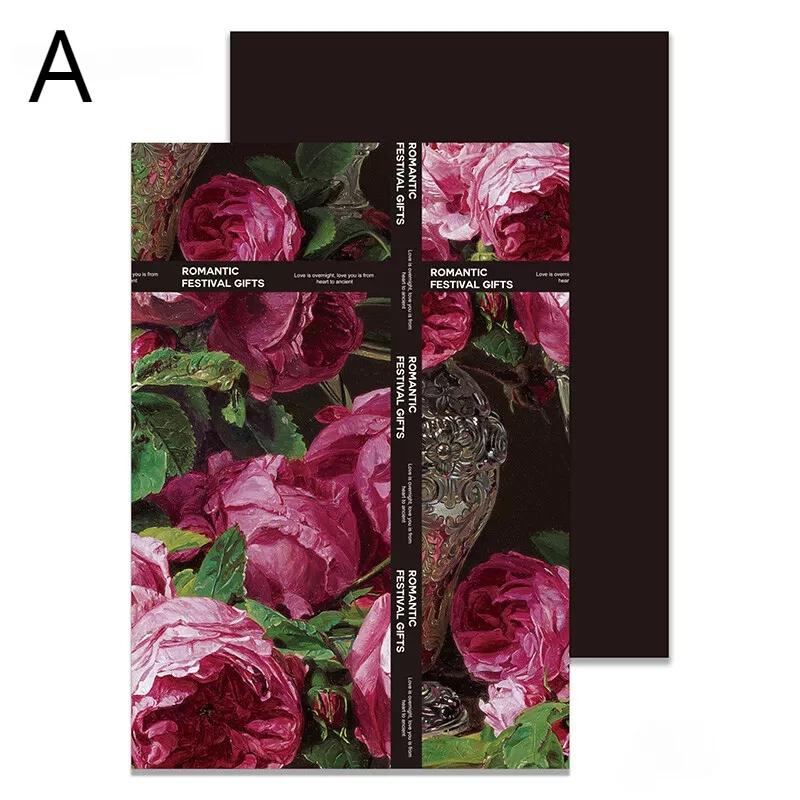 

20 шт. Цветочная упаковочная бумага для ретро-картины маслом, водонепроницаемая, упаковочные материалы для букетов и цветов, подарочная упаковочная бумага своими руками 50X35 cm