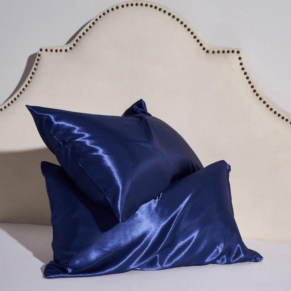 

2 шт. 20 x 26 Наволочка из шелкового сатина 20 x 36 Наволочки Размер Кинг Шелковистая наволочка Волосы Кожа Standard 20 x 26 in темно-синий