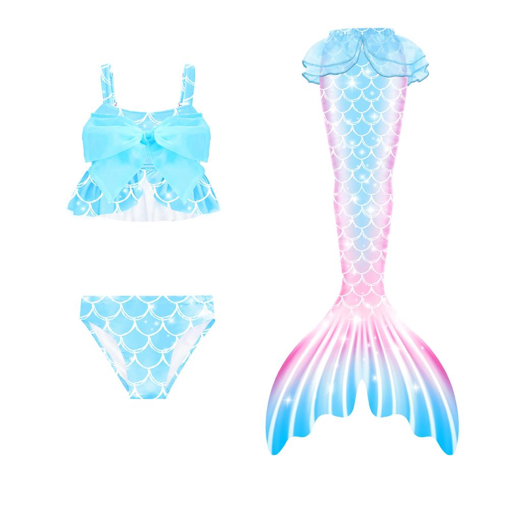 Costume da Bagno Sirena per Bambine Coda da Sirena Costume da Bagno Set per Bambini