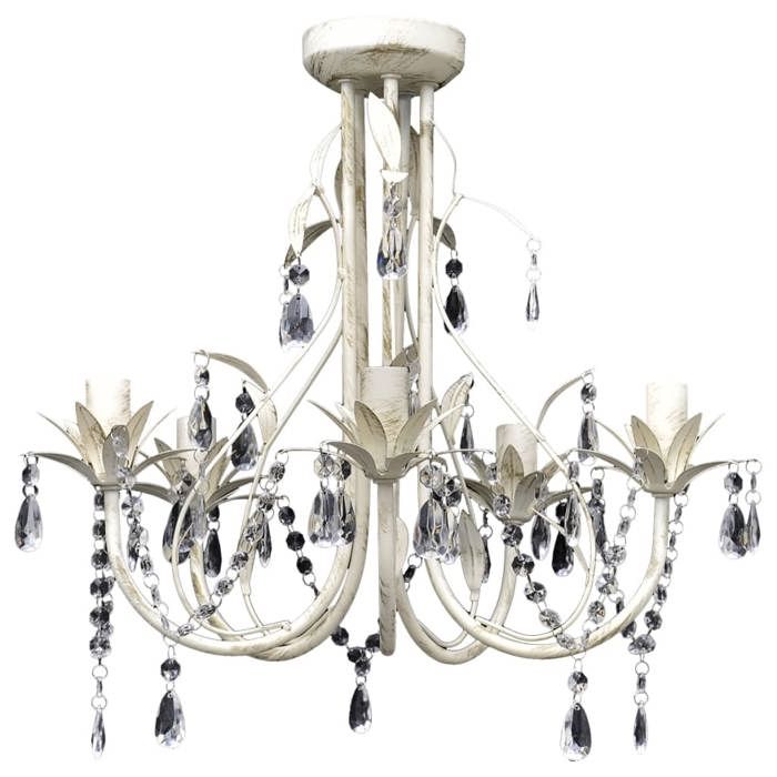 Lustre en cristal transparent plafonnier 5 feux lampe luminaire 240687