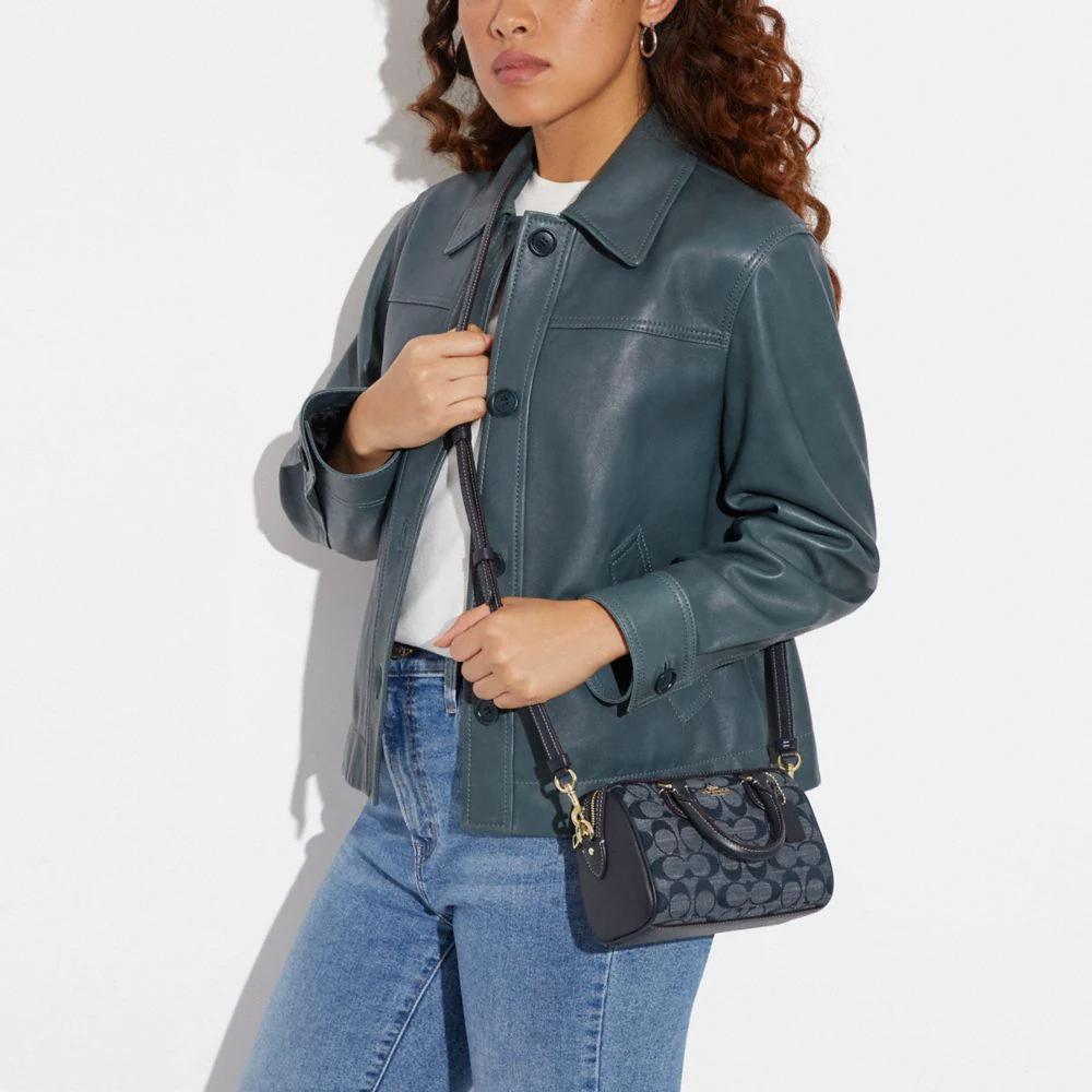 New COACH Rowan Fabric Handbag, Shoulder Bag, Crossbody Bag Mini Women's Denim Blue CH370-IMDEI