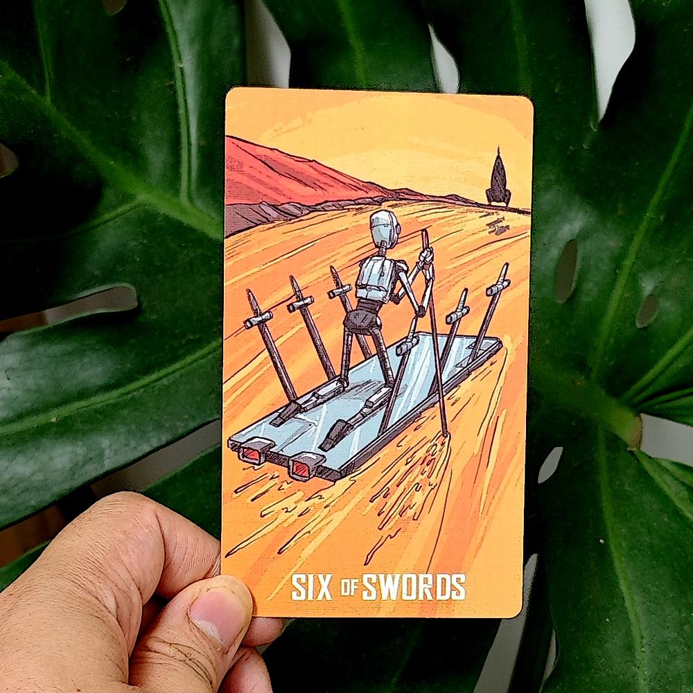 Tarotbot A Robot Themed Tarot Deck 12*7cm 80 Pcs Robot Cartoon Tarot Cards Based On Rider System