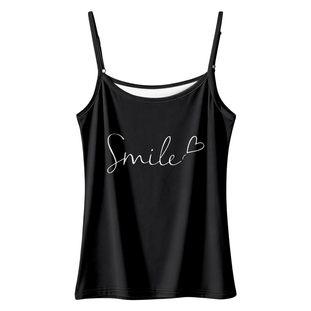 Women's Basic Sleeveless Slim Fit Stretchy Camisole Tank Top with Round Neck and Adjustable Straps Suitable for Layering and Casual Wear