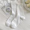 Female Spring and Autumn Solid Color Bow Ballet Style Boneless Pile Pile Cotton Socks
