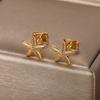 Vintage Summer Starfish Studs Earrings Simple Star Shell Earrings For Women Elegant Ocean Party Jewelry Gift