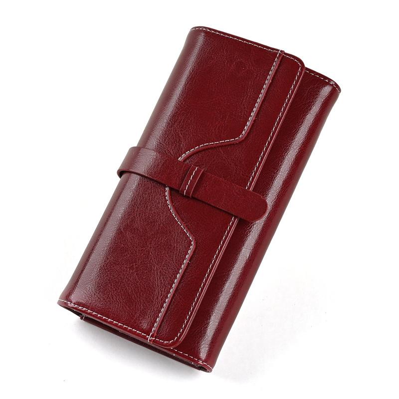

Woman s Wallets Luxury Split Leather Card Holder Cowhide Long Woman Wallet Phone ID Credit Card Bag Coin Purse