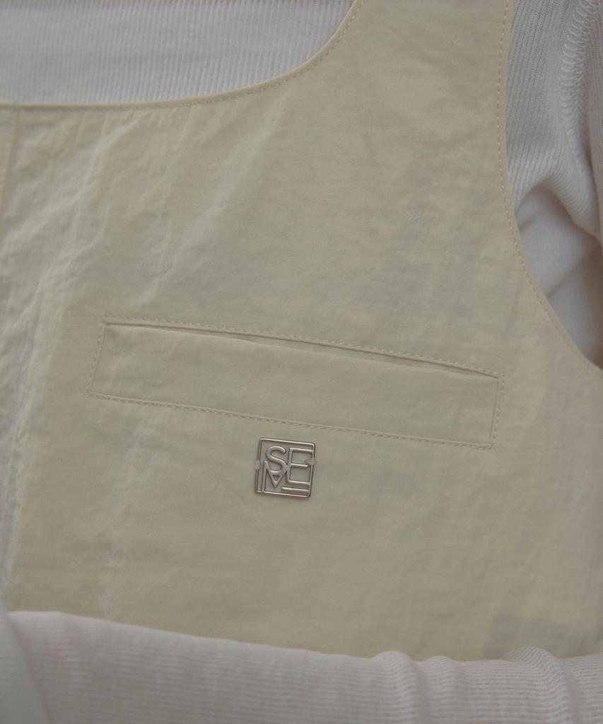 Ceme Glossy Square Dress - Ivory