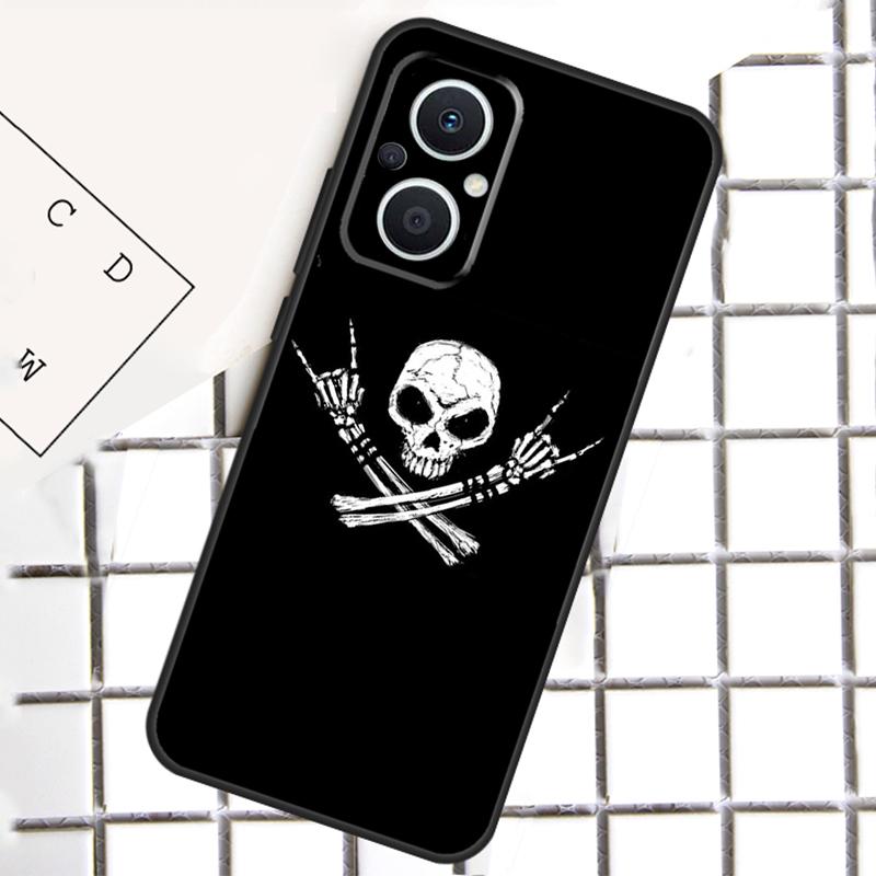Skeleton Middle Finger Phone Case For OPPO Reno 12F 12 13 11 14 F 10 Pro 8T 7 8 Lite OPPO Find X8 X6 X5 Pro Cover