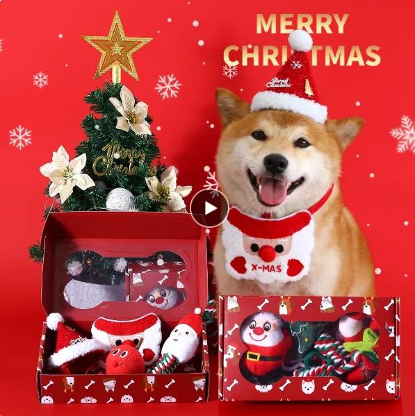 Christmas Pet Apparel Elk Cloak Dog Cat Warm Clothes Transformational Clothing Hat Decorate Puppy Kitten Cape Pets Supplies
