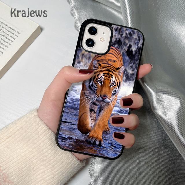 Krajews Tier Tiger weiche Handyhülle Abdeckung Für iPhone 17 Air 16 15 14 plus 12 13 pro max Hülle Schale Fundas