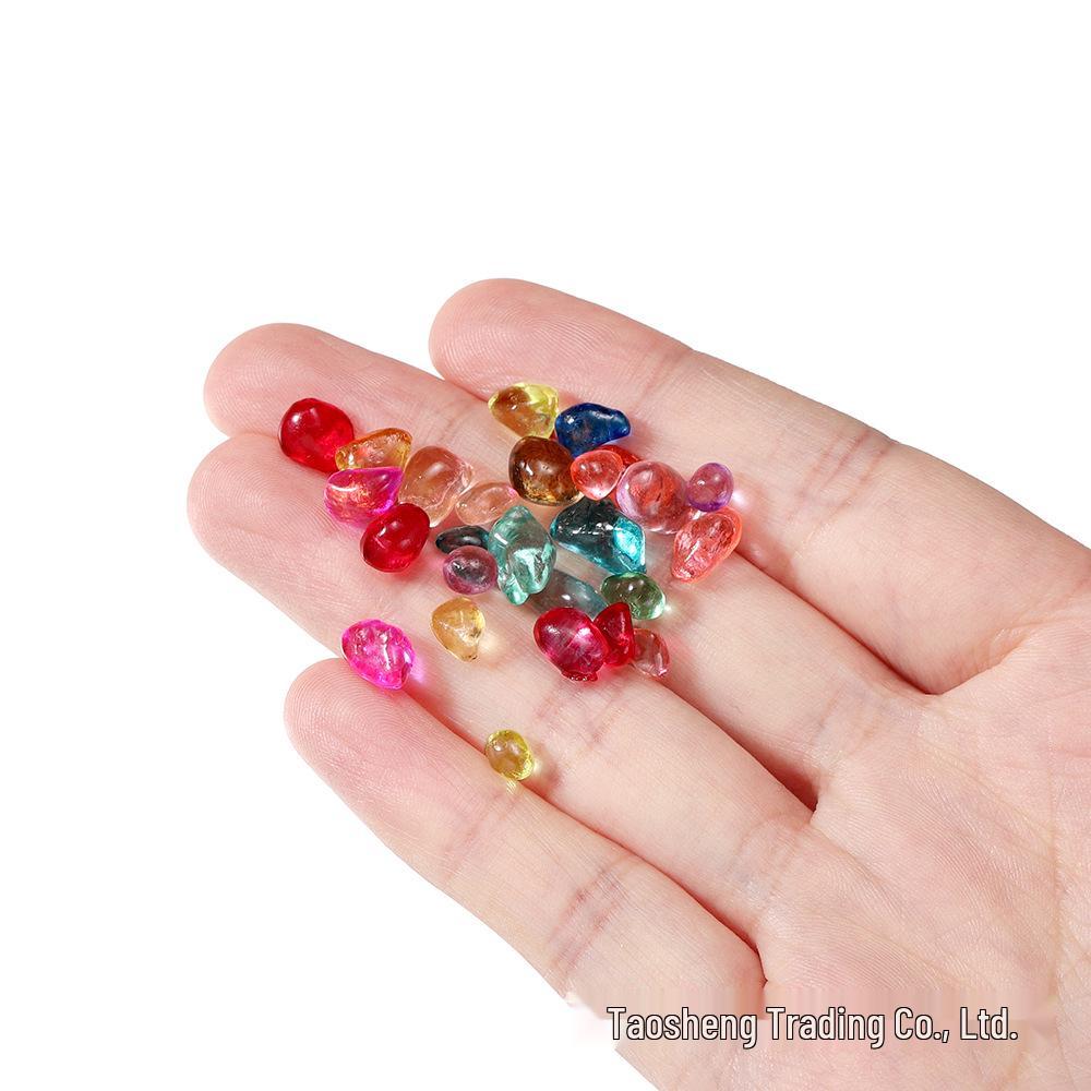 Colored Glass Crushed Stone for DIY Jewelry, Fish Tank Decoration, Landscaping, and Epoxy Crafts (3-8mm)