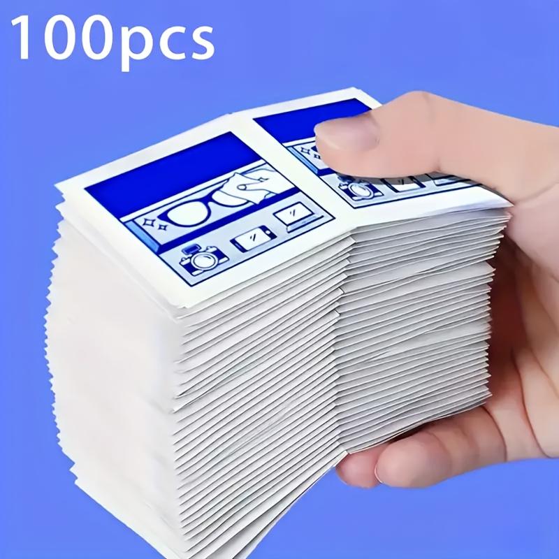 100PCS Glasses Lens Wipes Wipes, Disposable Mobile Phone Screen Lens Cloth Wipes, Lens Screen Paper Wipes
