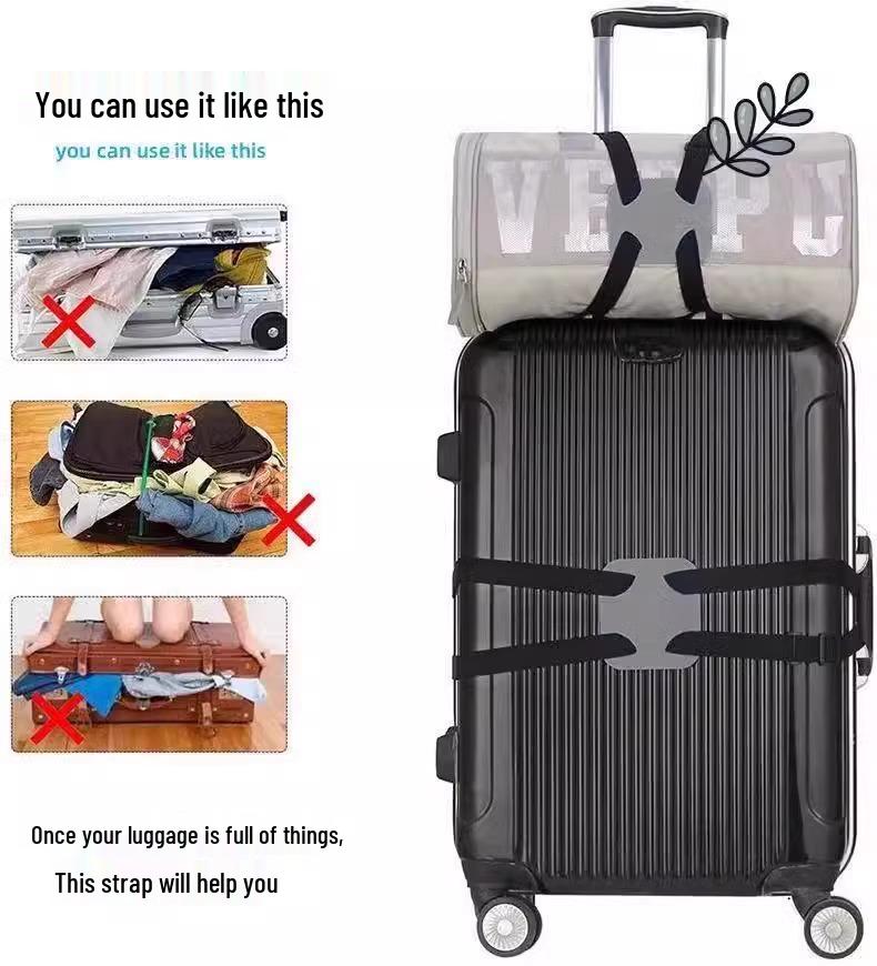 Elastic Cross Luggage Straps - Suitcase Reinforcement & Protection Bandage