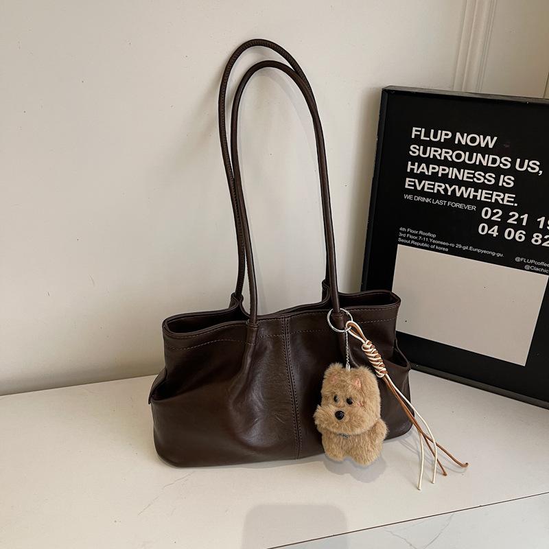 

Модная и повседневная персонализированная наплечная сумка осень-зима новая сумка 2025 тренд нишевый дизайн женская сумка-тоут Without pendant темно-коричневого