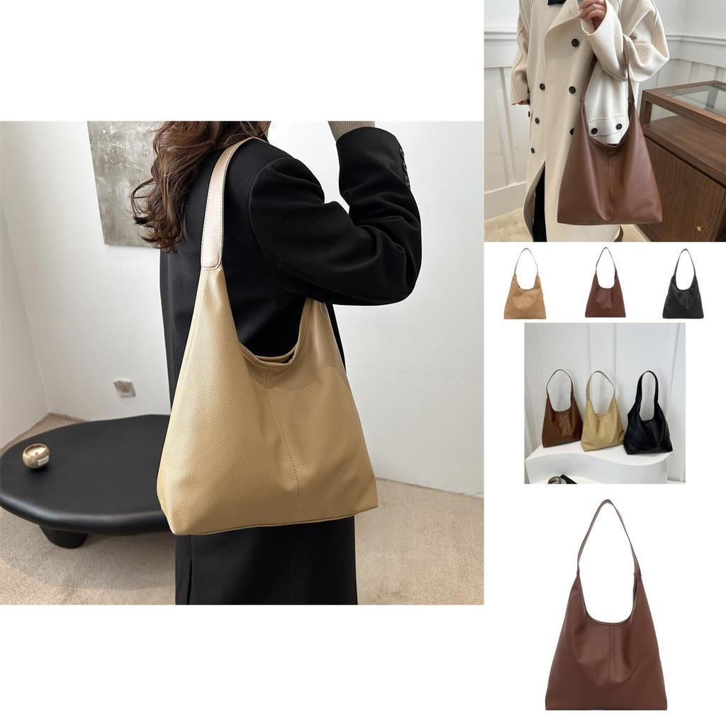 Fashionable Everyday Tote Bag For Women Spacious And Stylish Pu Bag Available In Black Khaki Brown