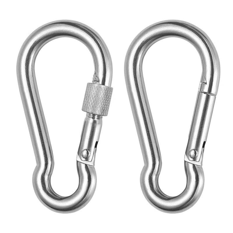 Gourd-Shaped Galvanized Iron Screw-Lock Carabiner (Pack of 8)