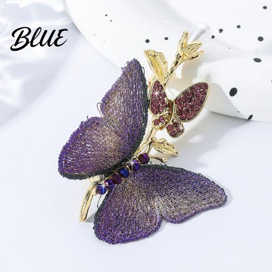 Unique Brooch Design Rhinestone Butterfly for Women Faux Pearl Insect