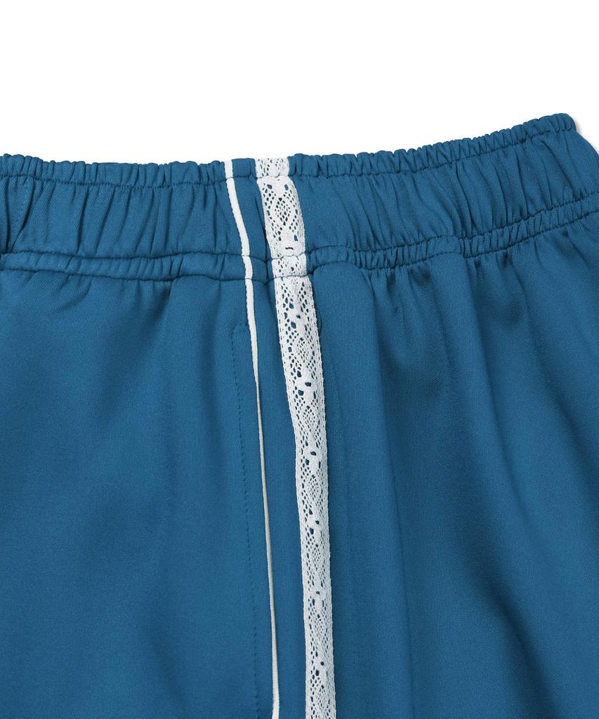Michikoleondeonkosino Lace-Trimmed Jersey Pants Deep Teal-Blue