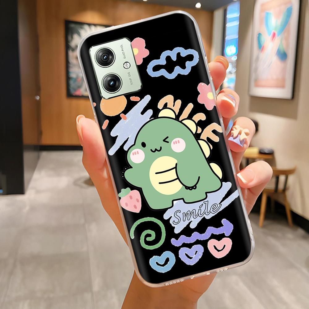 Soft Case For Moto G54 5G Case MotoG54 Silicone Phone Back Cover For Motorola Moto G54 Case XT-2343-1 Flower Love Heart Fundas