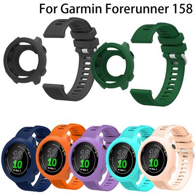 Sportovní silikonový 20mm řemínek na hodinky pro Garmin Forerunner 158 Chytré náramky Forerunner158 Náramek na hodinky Pásek a ochranné pouzdro