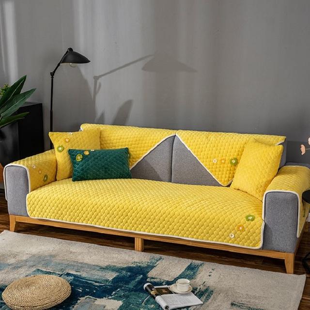 Plush-touch Sofa Cushion Four Seasons General Thickened Sofa Cushion Towel Cover Living Room Decoration Furniture Cushion 1 2 3 4 Seat