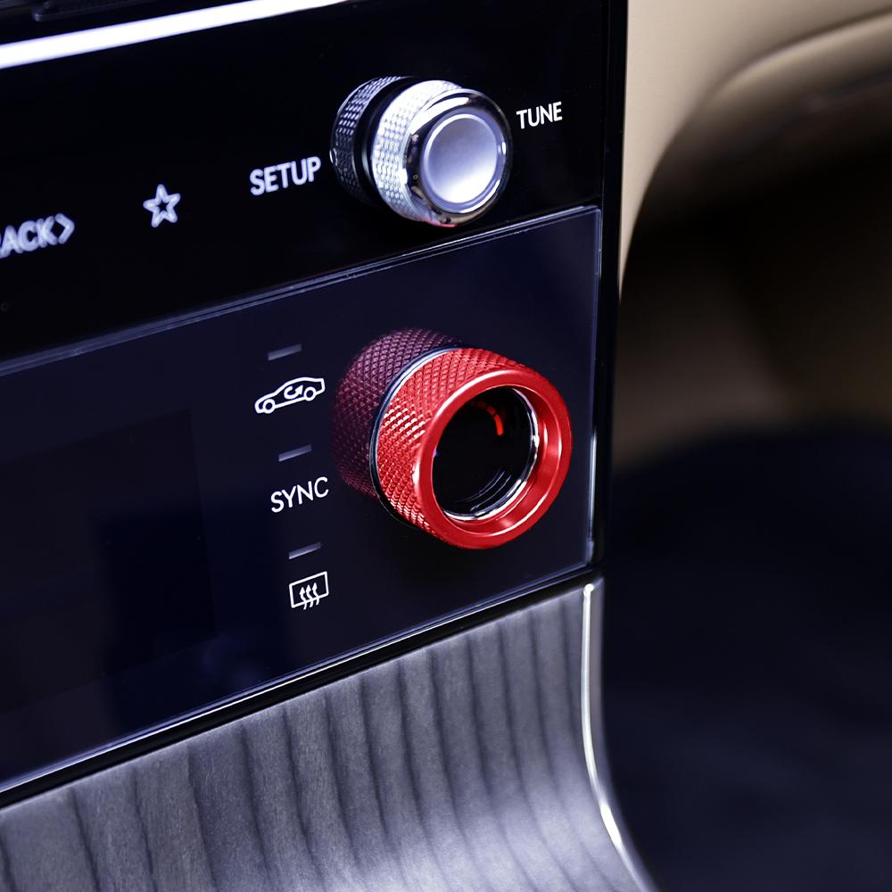 For Genesis G80 RG3 2025 2026 2pcs Aluminum Alloy Air Conditioner Adjustment Knob Trim Ring Cover Interior Accessories