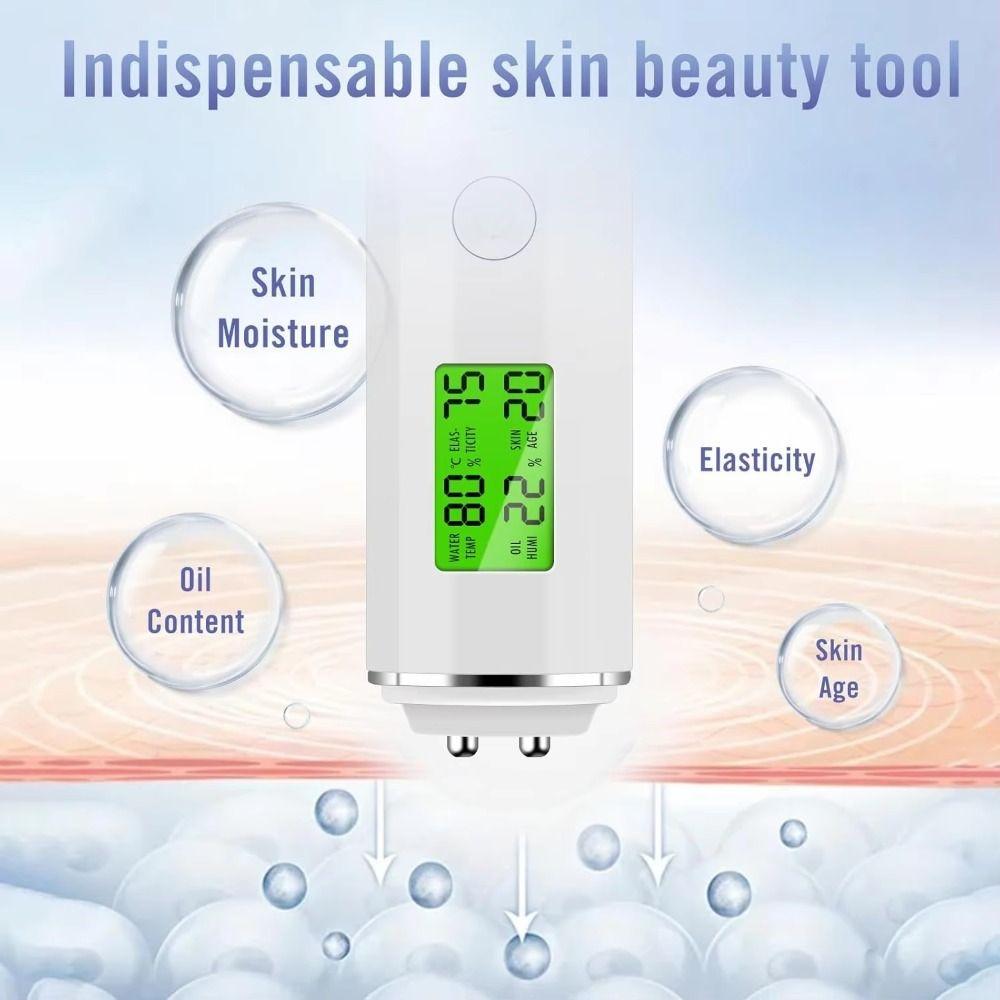 Rechargeable Skin Analyzer LCD Digital Oil Tester Tool Skin Hydration Monitor  Moisture Level Check
