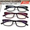3Pcs Fashion Simple Reading Glasses Full Frame Clear Lens Glasses For Women Men Casual