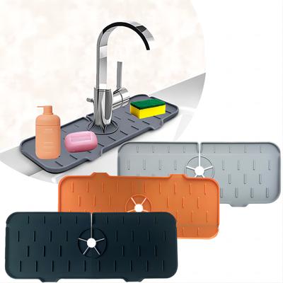 Küchen-Silikon-Wasserhahn-saugfähige Matte, Waschbecken-Spritzfänger, Arbeitsplatten-Schutzmatte, Abtropfmatte für Badezimmer, Küchenhelfer