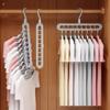3pcs Multifunctional Hangers Heavy Duty Space Saving 9 Holes Clothes Organizer Wardrobe Hangers Save Wardrobe Space YG002