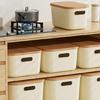 Platzsparende stapelbare Creme-Organizer-Box mit Schutzdeckel, Aufbewahrungslösung für den Kleiderschrank zu Hause, Aufbewahrungsbehälter