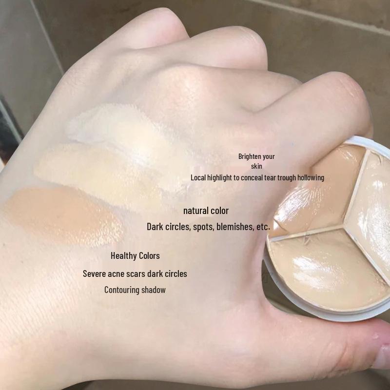 SWEET MINT Tri-Color Concealer: Multi-Shade Blemish, Acne & Dark Circle Coverage