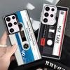 Vintage 90S Cassette Tape Pattern Soft Phone Case for Samsung Galaxy S24 S25 FE S26 Edge S23 Ultra S22 Plus S21 + Shockproof Cov