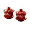 Wedding Tea & Chopstick Set: Red Bowls for Toasting & Happy Celebrations.