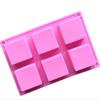 Handmade 6 Holes Lovely Square Silicone Soap Mold  Crafts Moulds Fondant Cake Baking Cooking Tools Bath Room Supplies