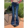 American retro low-rise Spice Girl flared pants slim and thin versatile autumn and winter micro-elastic jeans women's new models