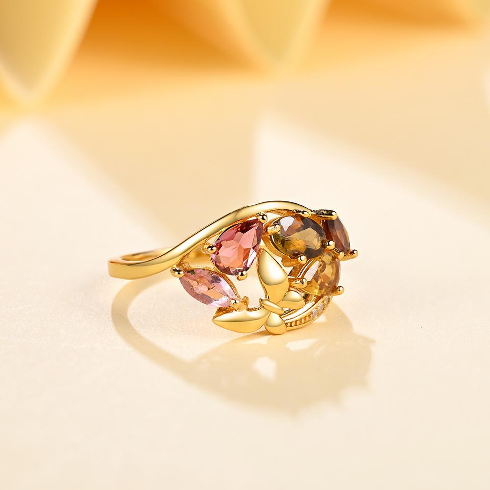 Wunderschönes natürliches Multi-Turmalin-Edelstein-Schmuckset mit Verschluss-Ohrring aus 925er-Sterlingsilber, luxuriöser Schmuck für Frauen, Geschenk