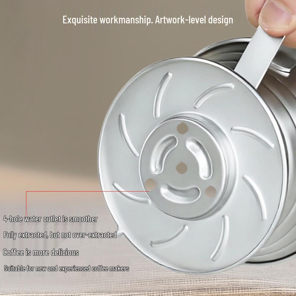 Stainless Steel Flat Bottom Pour Over Coffee Filter Cup and Pot Set