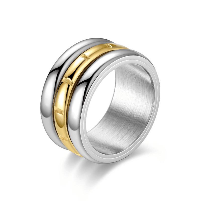 Titanium Steel Ring: Fashionable Men's Stainless Steel Hand Jewelry in European and American Styles.