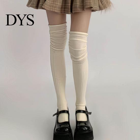 Chic Thigh High Socks Slouch Women Stretchy Over-the-knee Scrunch Long Breathable Over Knee Stockings for Boots Skirts Party Dating Street Wear